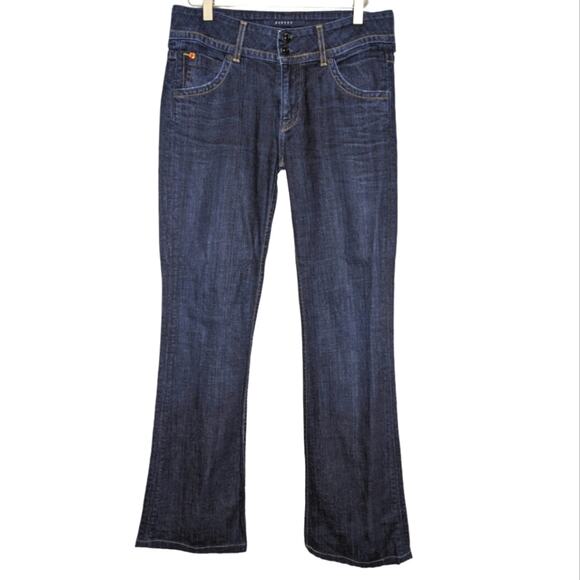 Hudson Jeans Y2K Classic Back Button Pocket Dark Rinse Boot Cut Flare Jean 28 - Picture 1 of 7